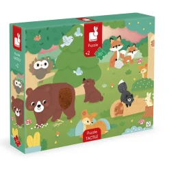 Janod Puzzle Tactile Foret Multicolore