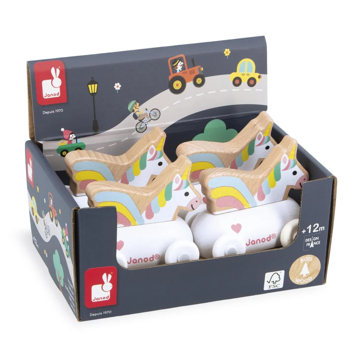 Janod Roulant Licorne Cross Roads Blanc