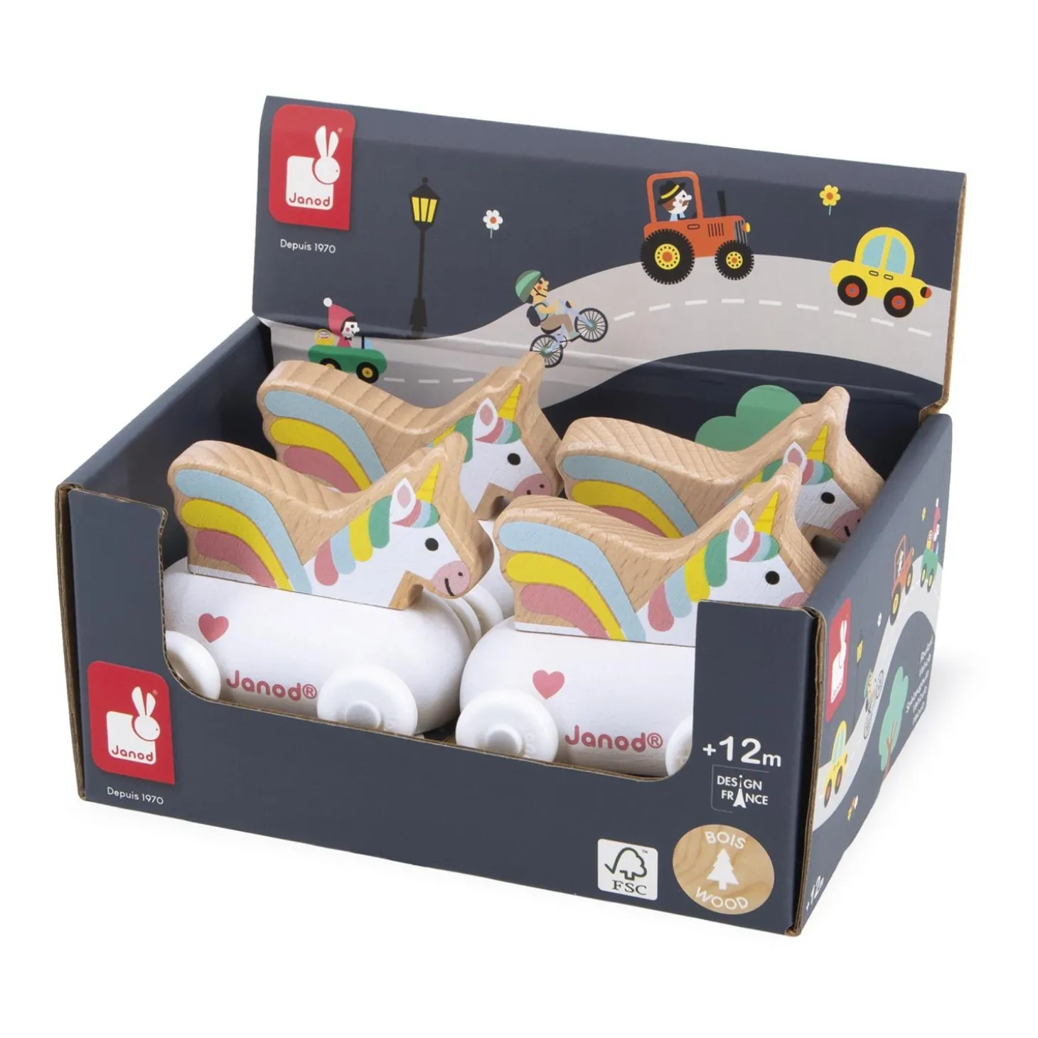 Janod Roulant Licorne Cross Roads Blanc