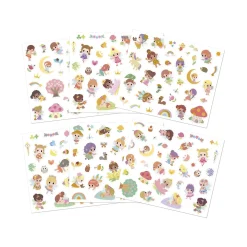 Janod 200 Stickers en Planches Fees Multicolore