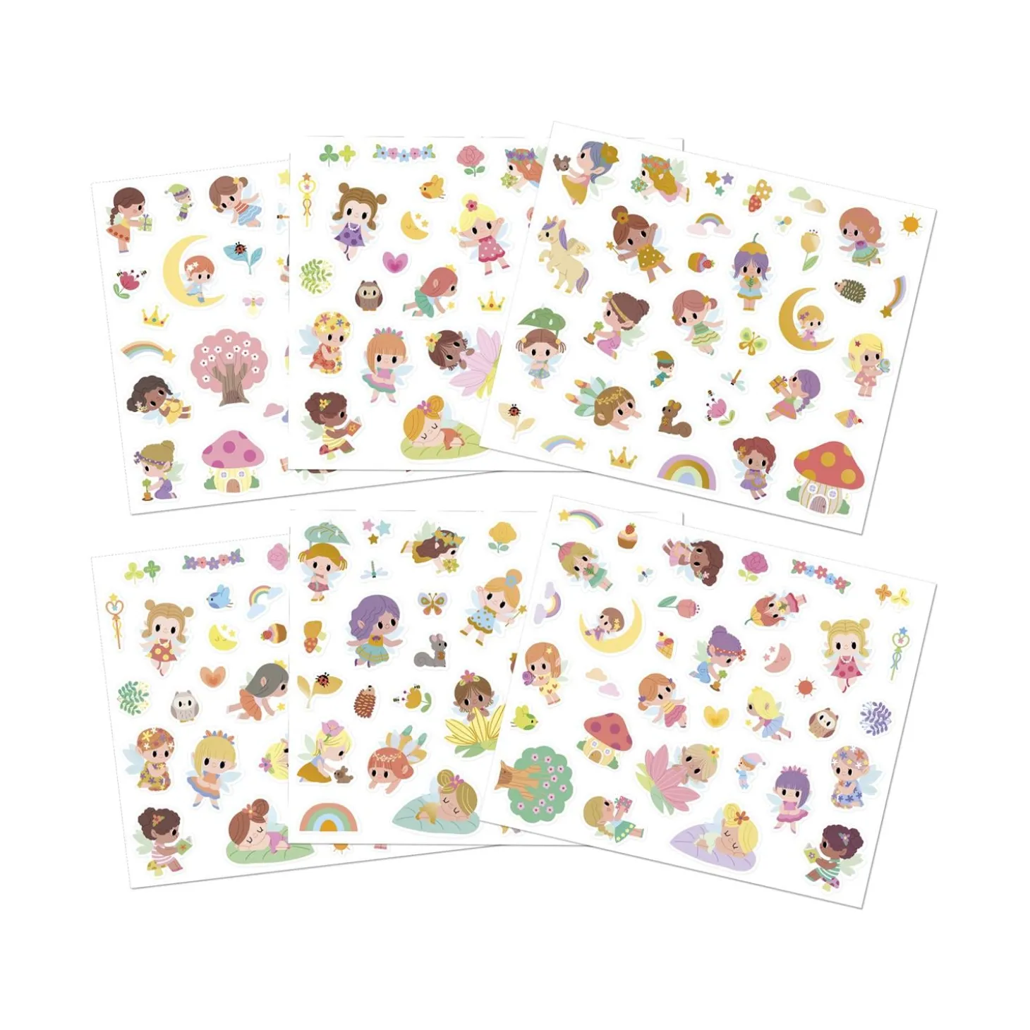 Janod 200 Stickers en Planches Fees Multicolore