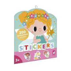 Janod 200 Stickers en Planches Fees Multicolore