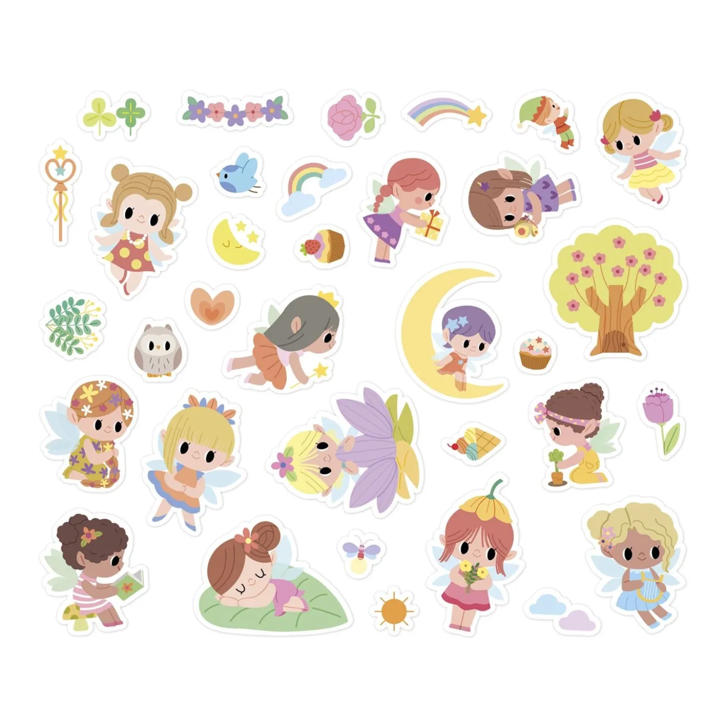 Janod 200 Stickers en Planches Fees Multicolore