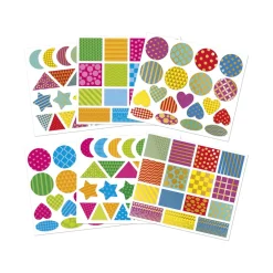 Janod                    150 Stickers en Planches Formes Geo    Multicolore