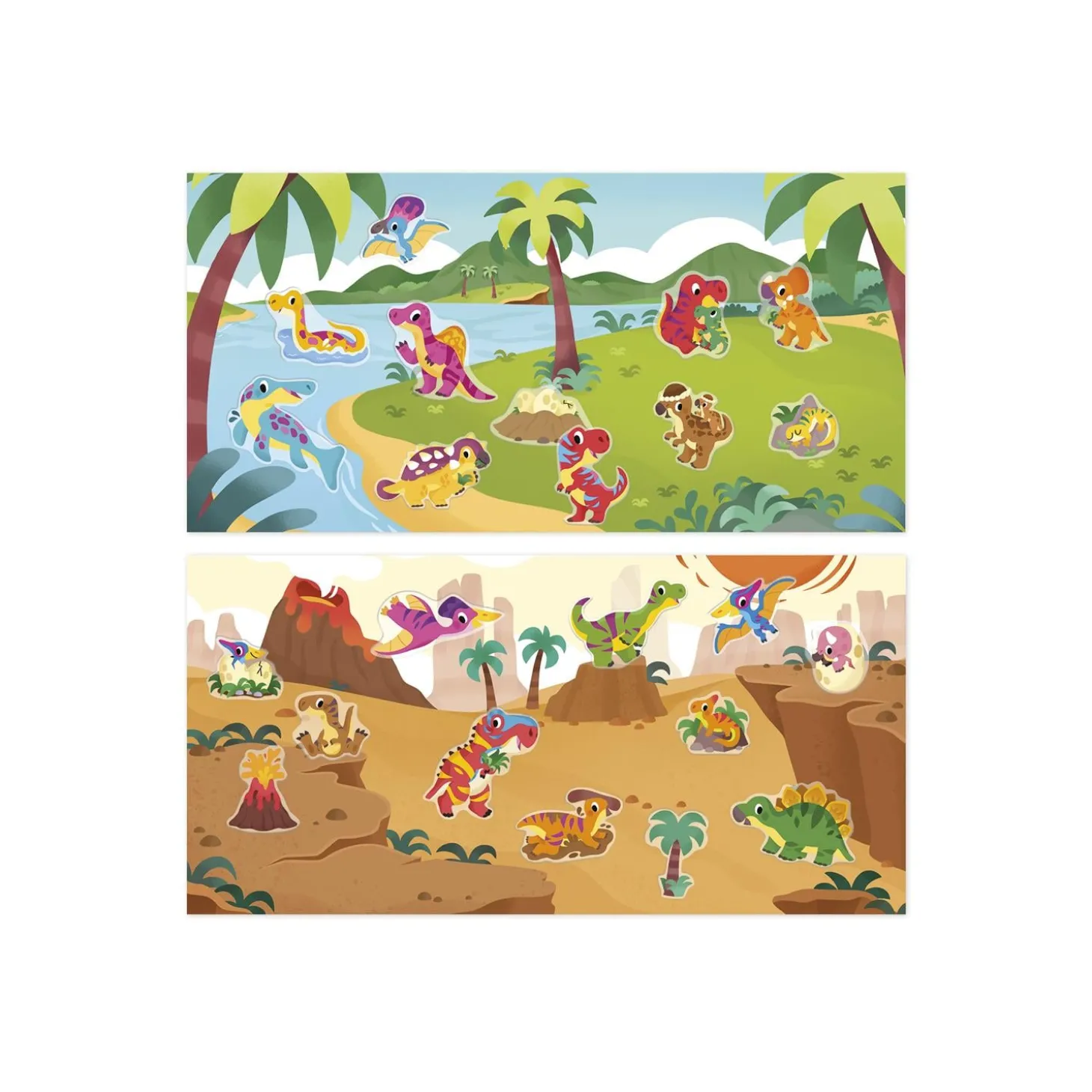 Janod Stickers Repositionnables Dinos Multicolore