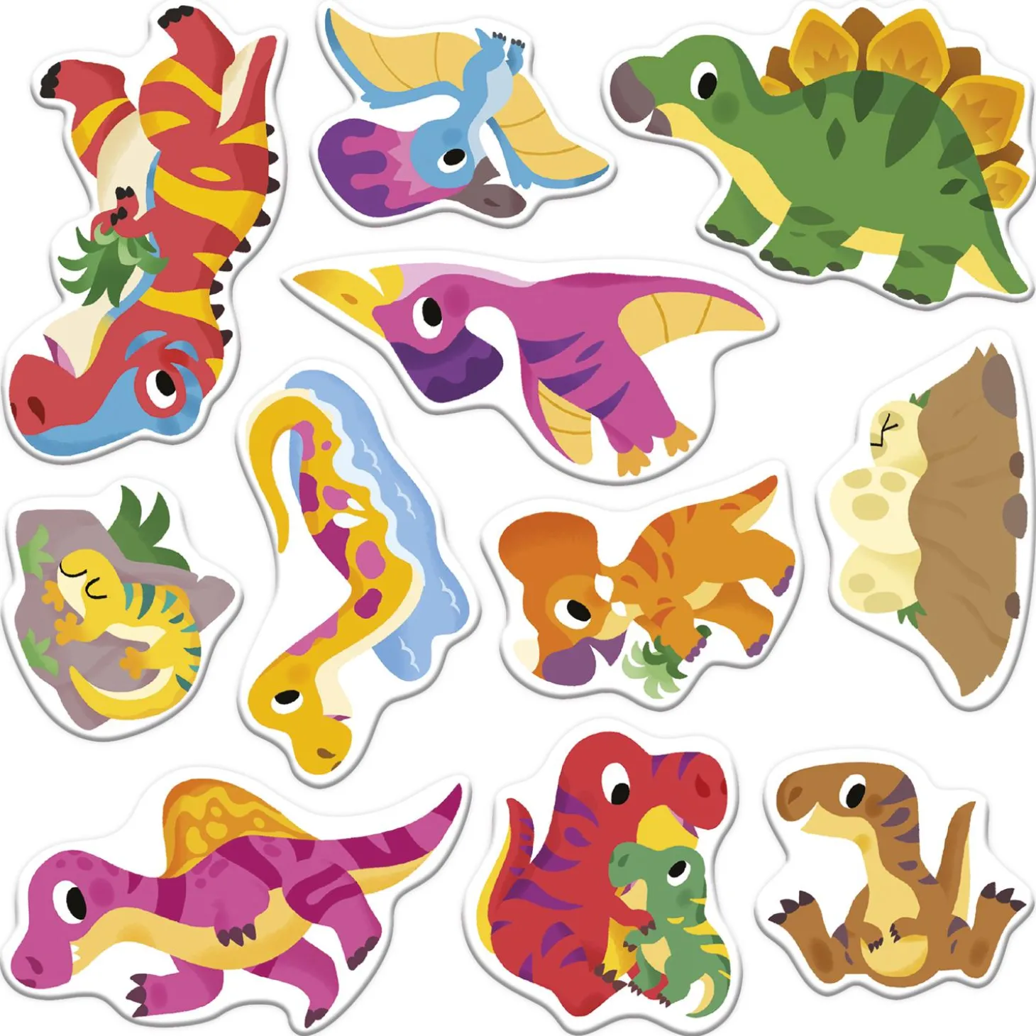 Janod Stickers Repositionnables Dinos Multicolore