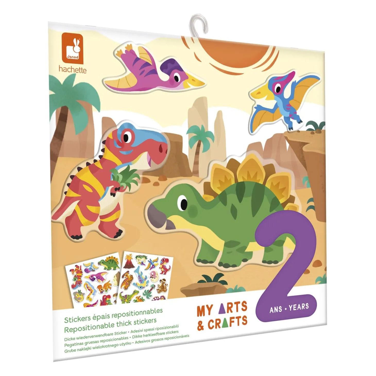 Janod Stickers Repositionnables Dinos Multicolore