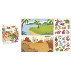 Janod Stickers Repositionnables Dinos Multicolore