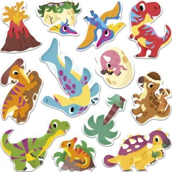 Janod Stickers Repositionnables Dinos Multicolore