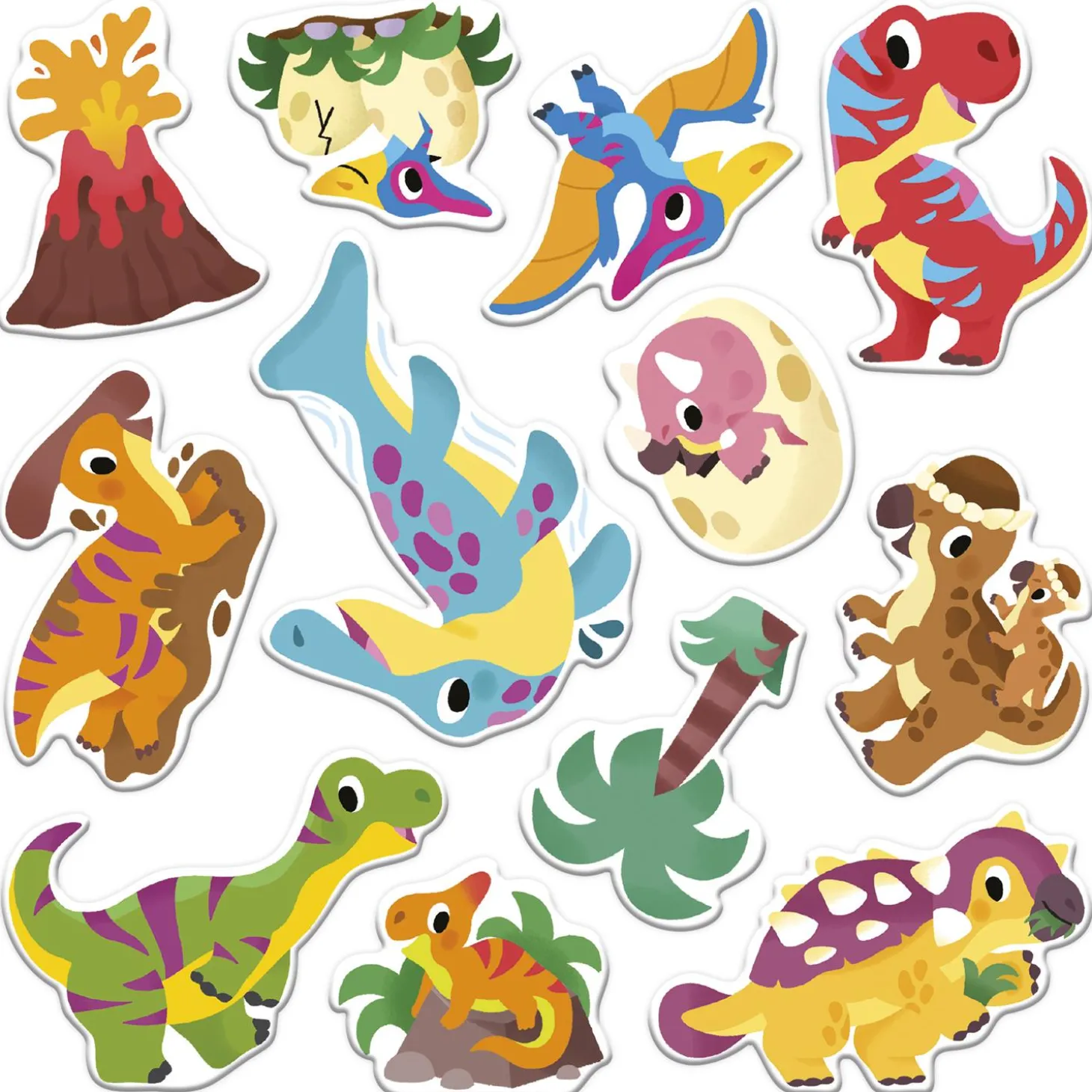 Janod Stickers Repositionnables Dinos Multicolore