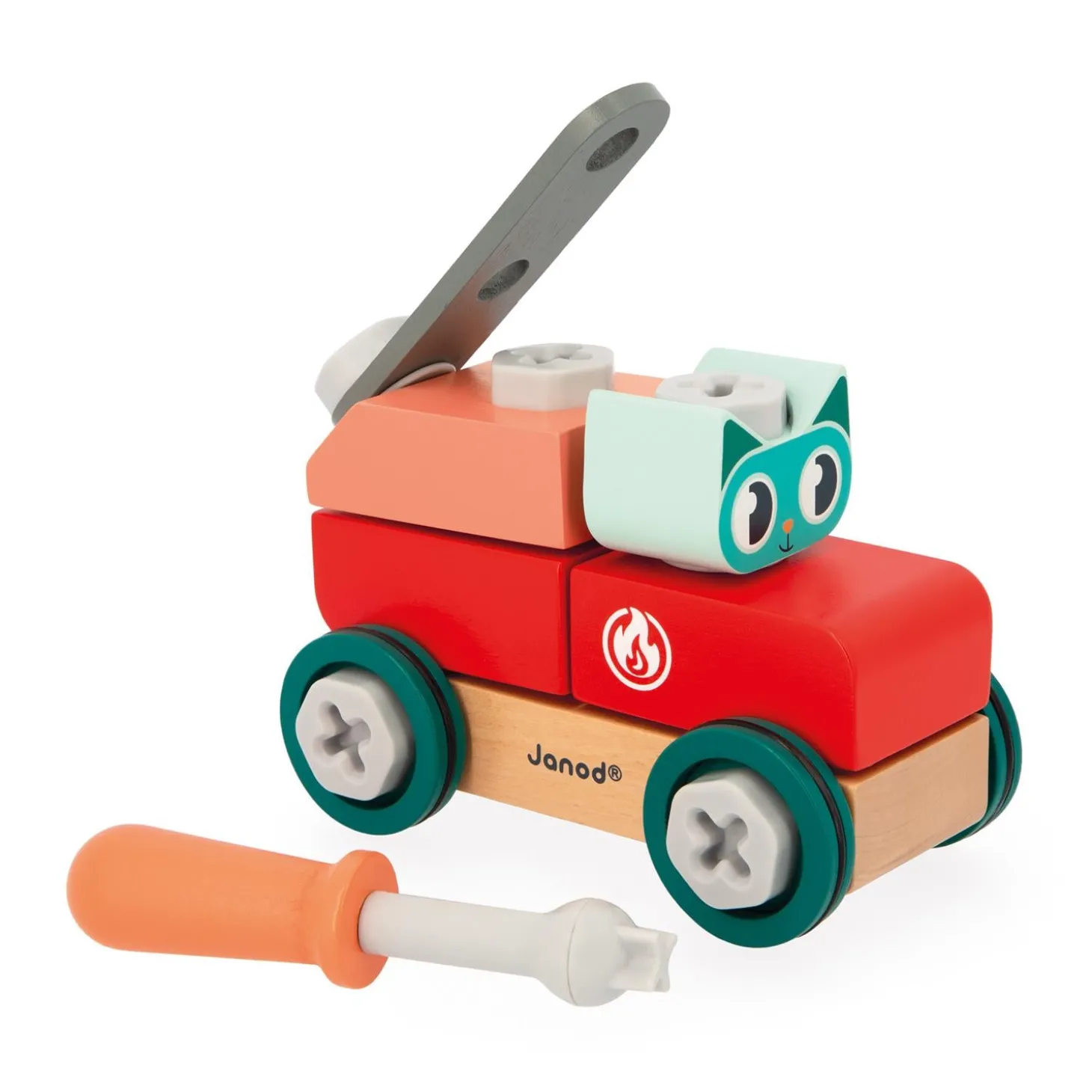 Janod Voiture a bricoler chat Brico'kids Multicolore
