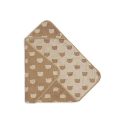 Jollein Cape de Bain Éponge Jacquard Teddy Bear Sand 75x75 cm