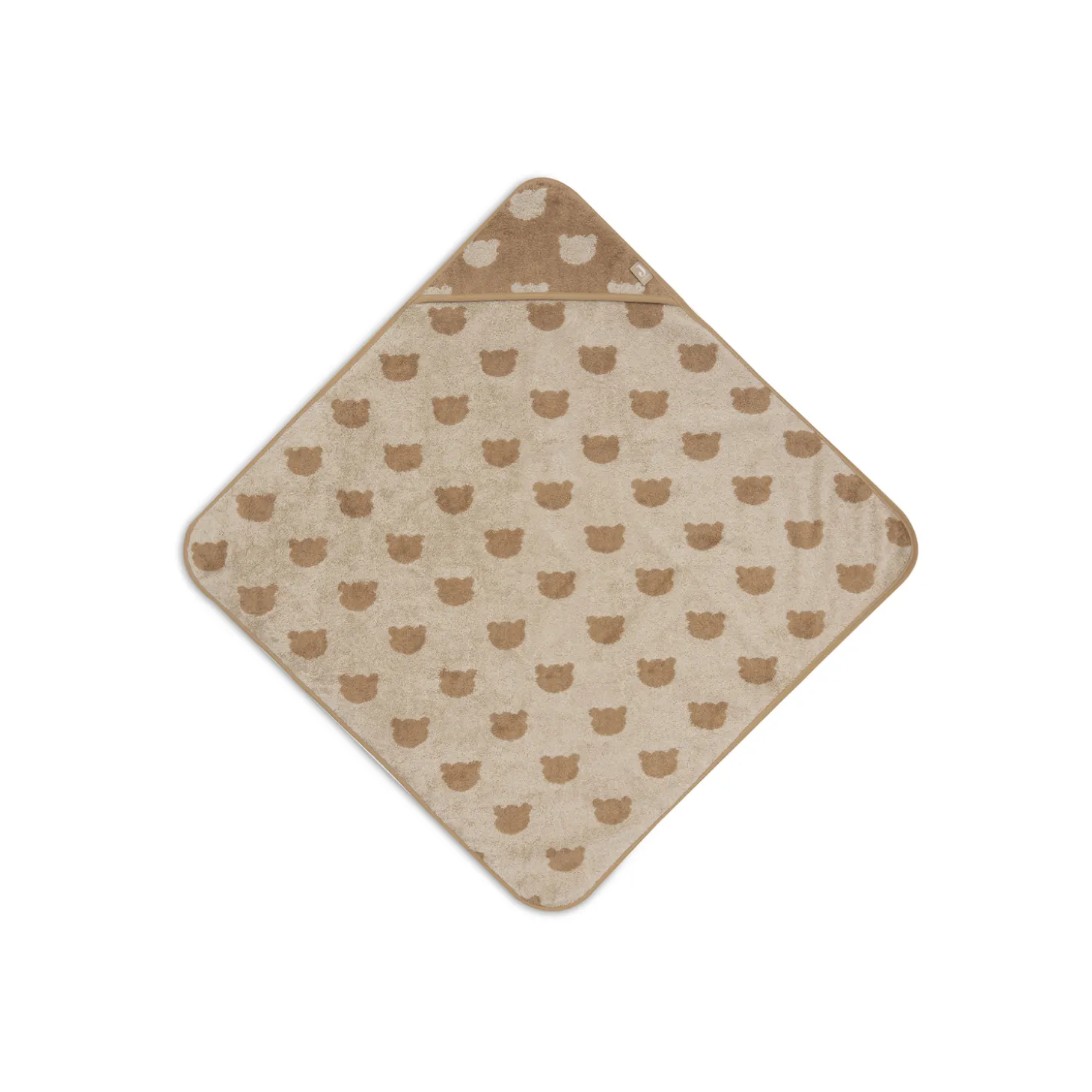 Jollein Cape de Bain Éponge Jacquard Teddy Bear Sand 75x75 cm