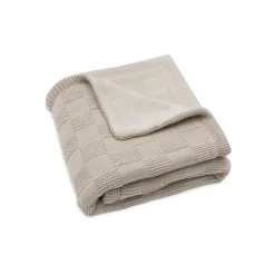 Jollein Couverture Berceau Box Knit/Velvet GOTS Warm Sand 75x100 cm