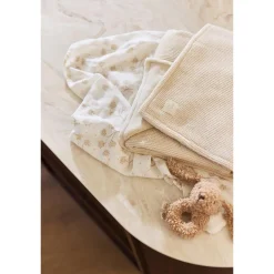 Jollein                    Couverture Berceau Basic Knit/Velvet    Oatmeal            75x100 cm