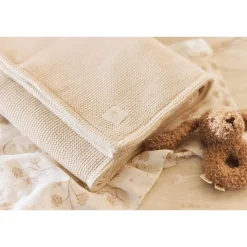 Jollein                    Couverture Berceau Basic Knit/Velvet    Oatmeal            75x100 cm