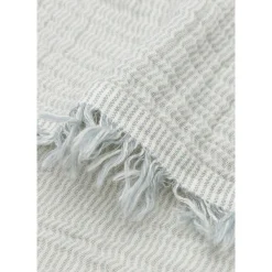 Jollein                    Couverture Berceau Fringe Stripe    Sea Green            75x100 cm