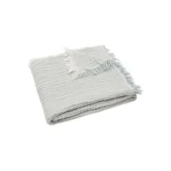 Jollein                    Couverture Berceau Fringe Stripe    Sea Green            75x100 cm