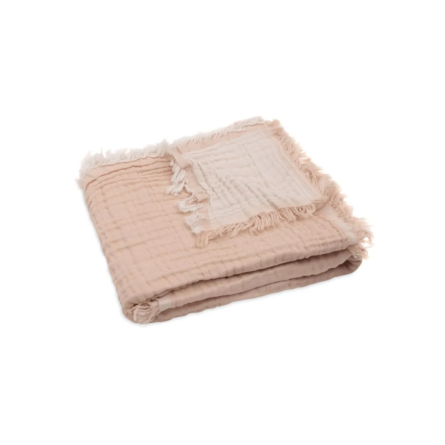 Jollein Couverture Berceau Fringe Stripe Biscuit 75x100 cm