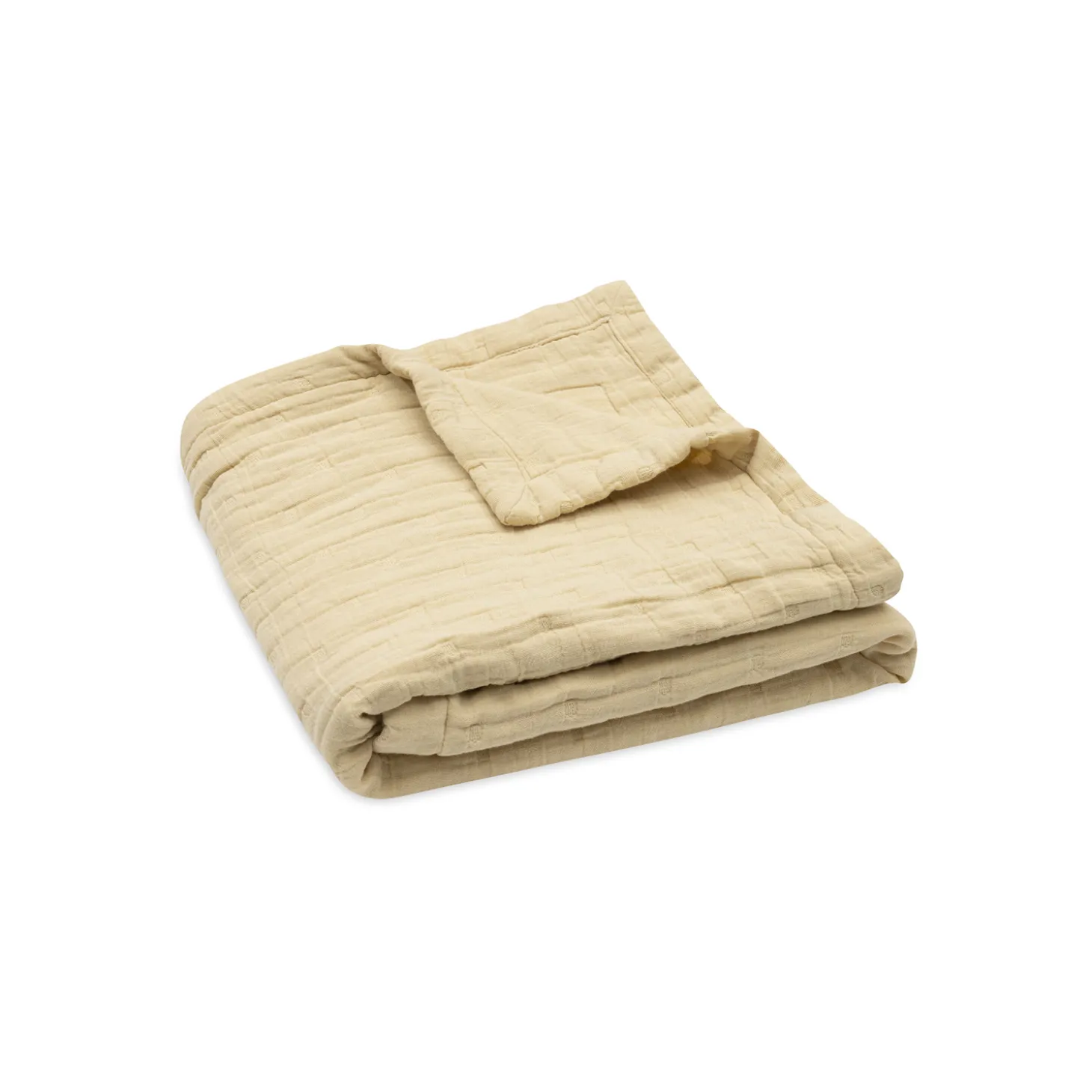 Jollein Couverture Berceau Gaze de Coton Jacquard GOTS Vanilla 75x100 cm
