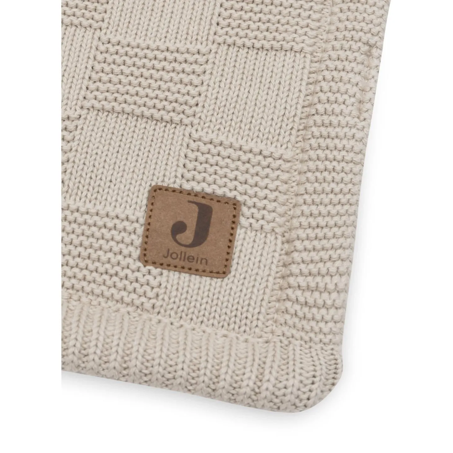 Jollein Couverture Lit Bébé Box Knit/Velvet GOTS Warm Sand 100x150 cm