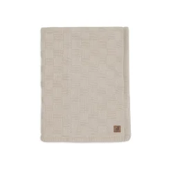 Jollein Couverture Lit Bébé Box Knit/Velvet GOTS Warm Sand 100x150 cm