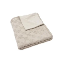 Jollein Couverture Lit Bébé Box Knit/Velvet GOTS Warm Sand 100x150 cm