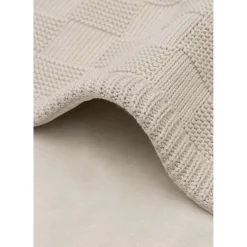 Jollein Couverture Lit Bébé Box Knit/Velvet GOTS Warm Sand 100x150 cm