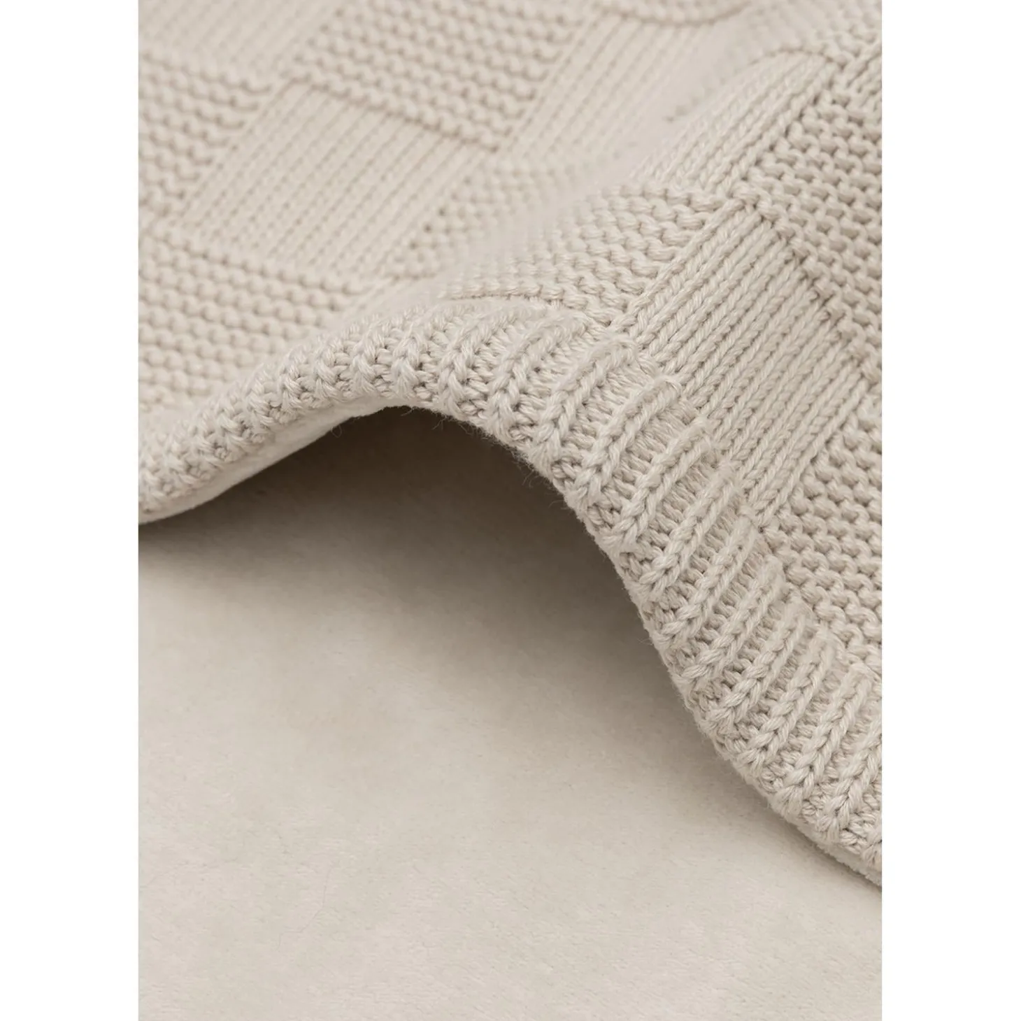 Jollein Couverture Lit Bébé Box Knit/Velvet GOTS Warm Sand 100x150 cm