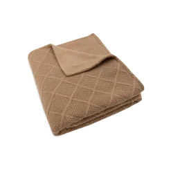 Jollein Couverture Lit Bébé Check Knit Teddy Fleece Biscuit 100x150 cm