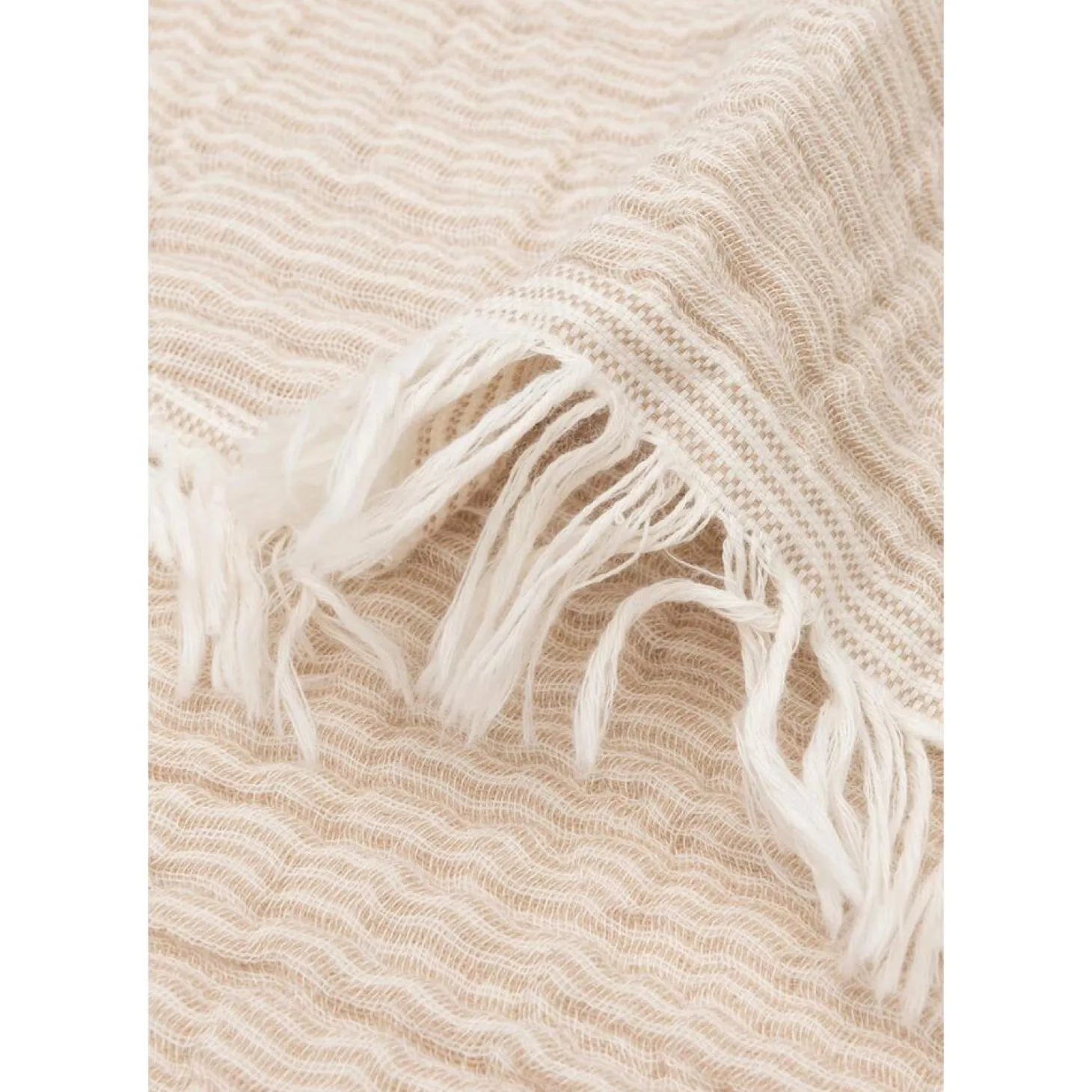 Jollein Couverture Lit Bébé Fringe Stripe Biscuit 120x120 cm