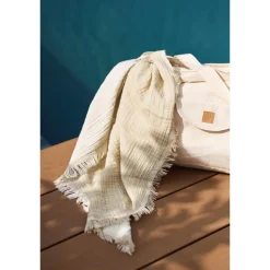 Jollein                    Couverture Lit Bébé Fringe Gots    Olive Green            120x120 cm