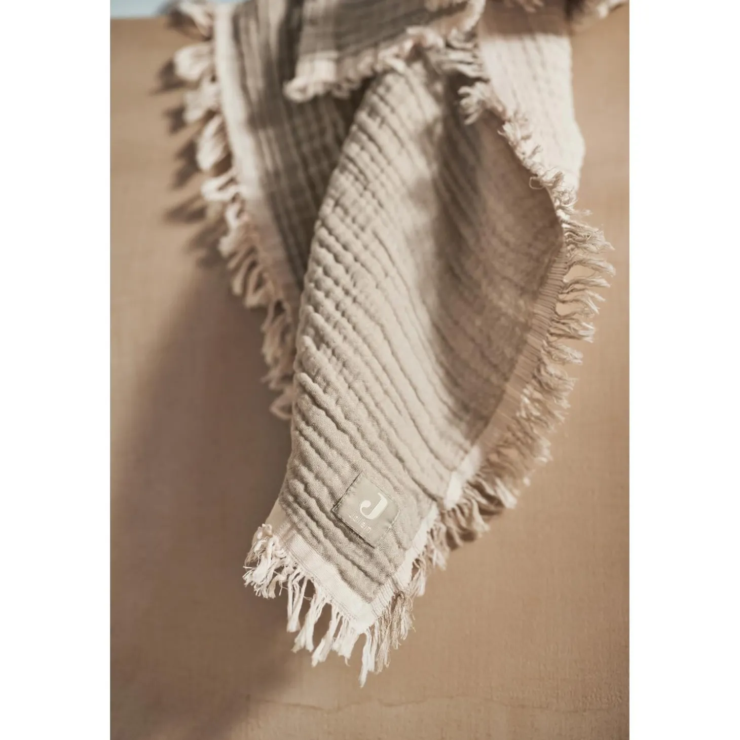 Jollein Couverture Lit Bébé Fringe Gots Olive Green 120x120 cm