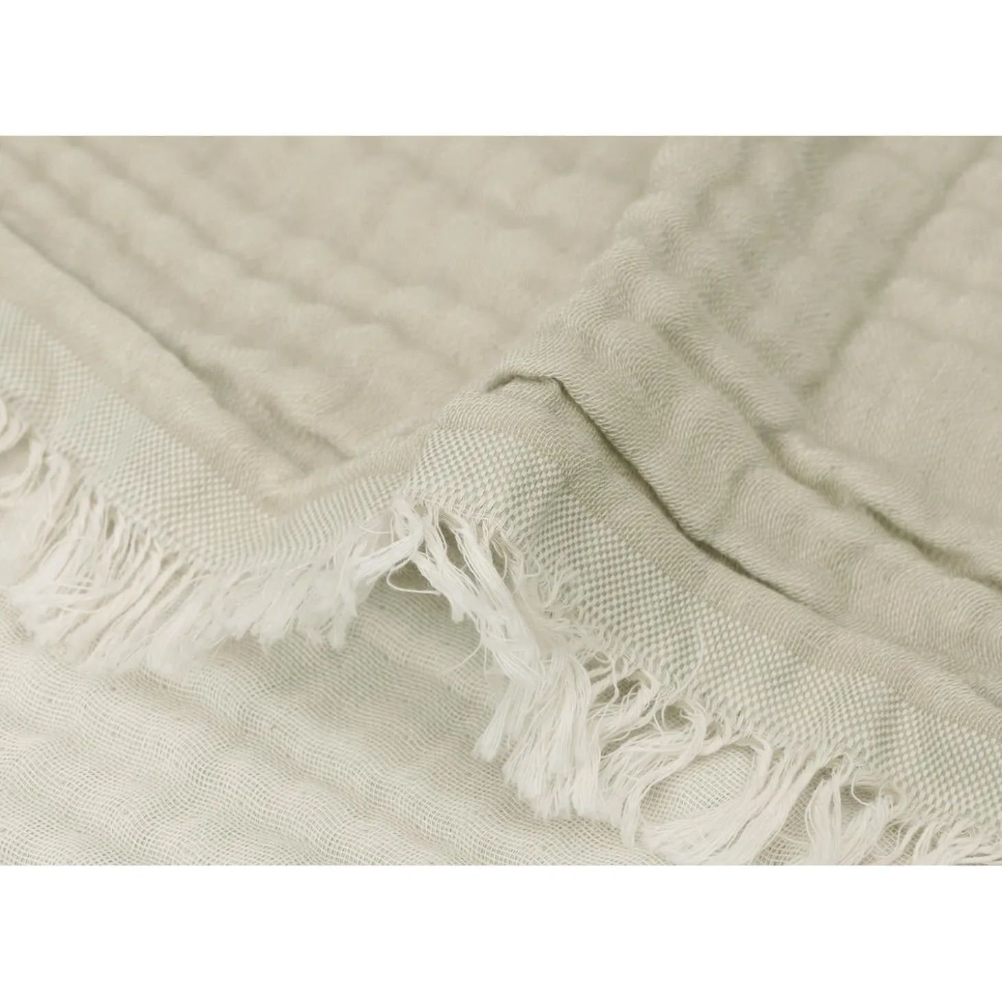 Jollein Couverture Lit Bébé Fringe Gots Olive Green 120x120 cm