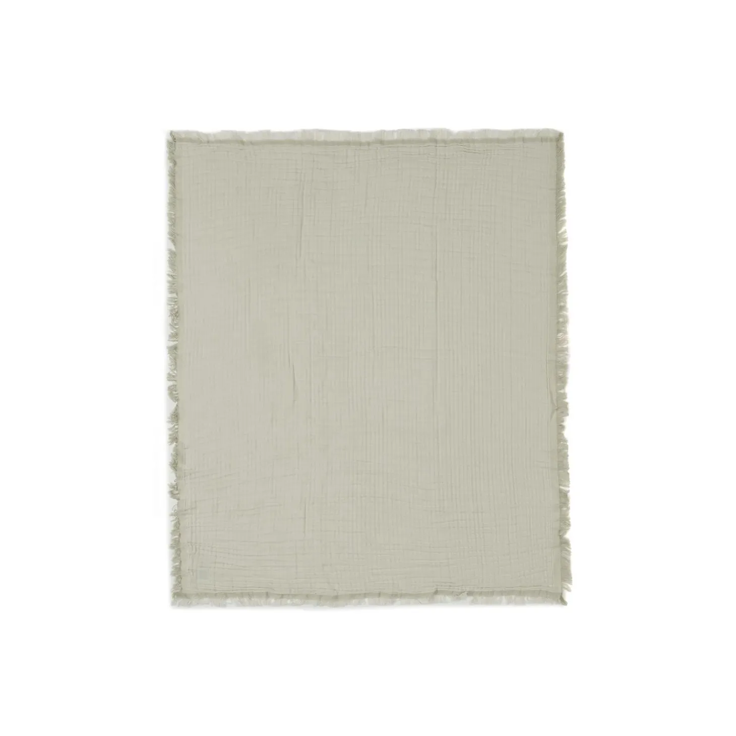Jollein Couverture Lit Bébé Fringe Gots Olive Green 120x120 cm