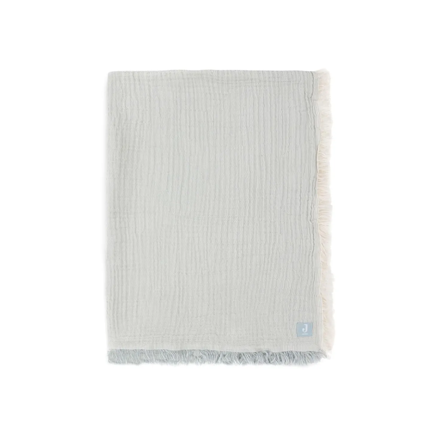Jollein Couverture Lit Bébé Fringe Stripe Sea Green 120x120 cm