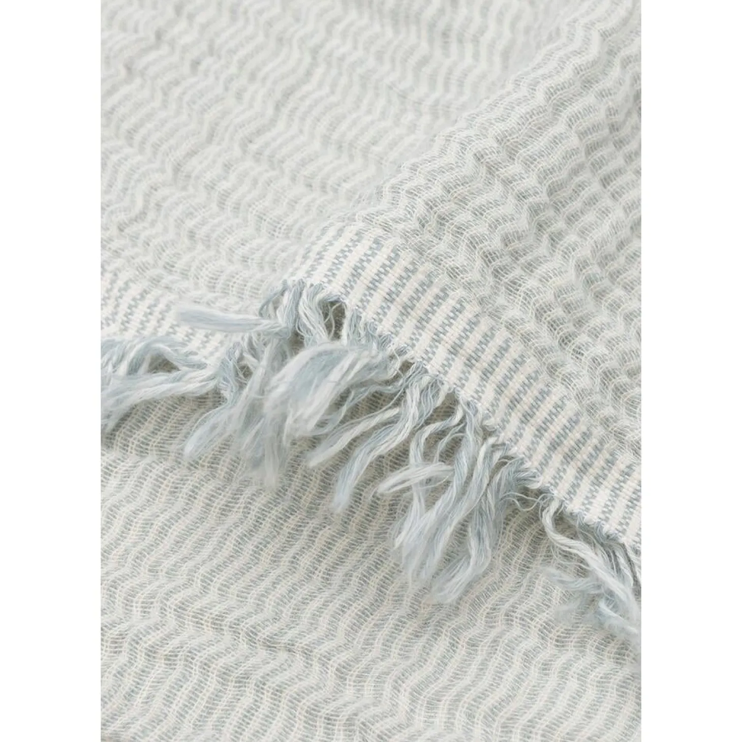 Jollein Couverture Lit Bébé Fringe Stripe Sea Green 120x120 cm