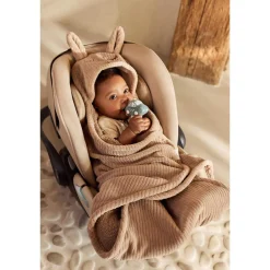Jollein Couverture portefeuille Bunny Cloudy Rib Milky Coffee