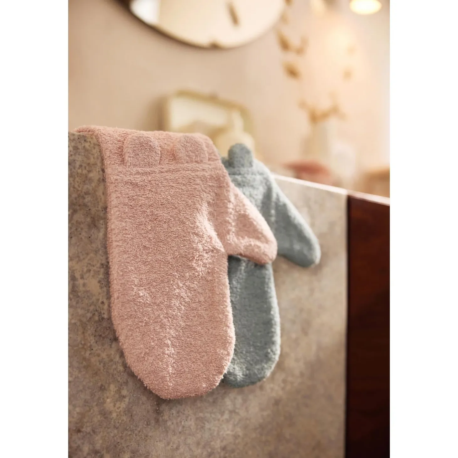 Jollein Gant de Toilette Éponge Ears Wild Rose