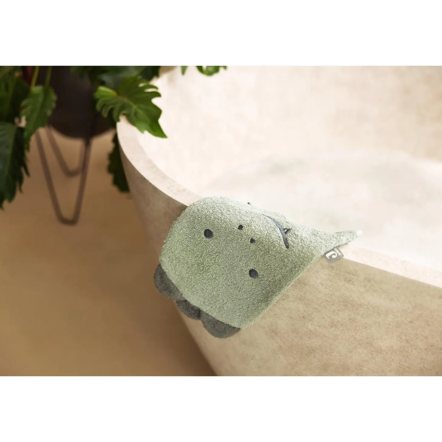 Jollein Gant de Toilette Éponge Croco Ash Green