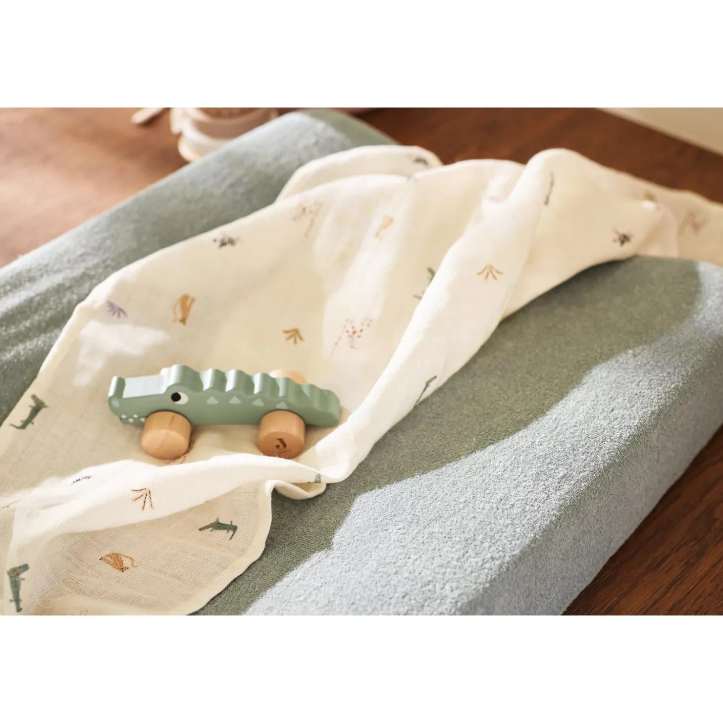 Jollein Housse Matelas à Langer Éponge Sea Green 50x70 cm