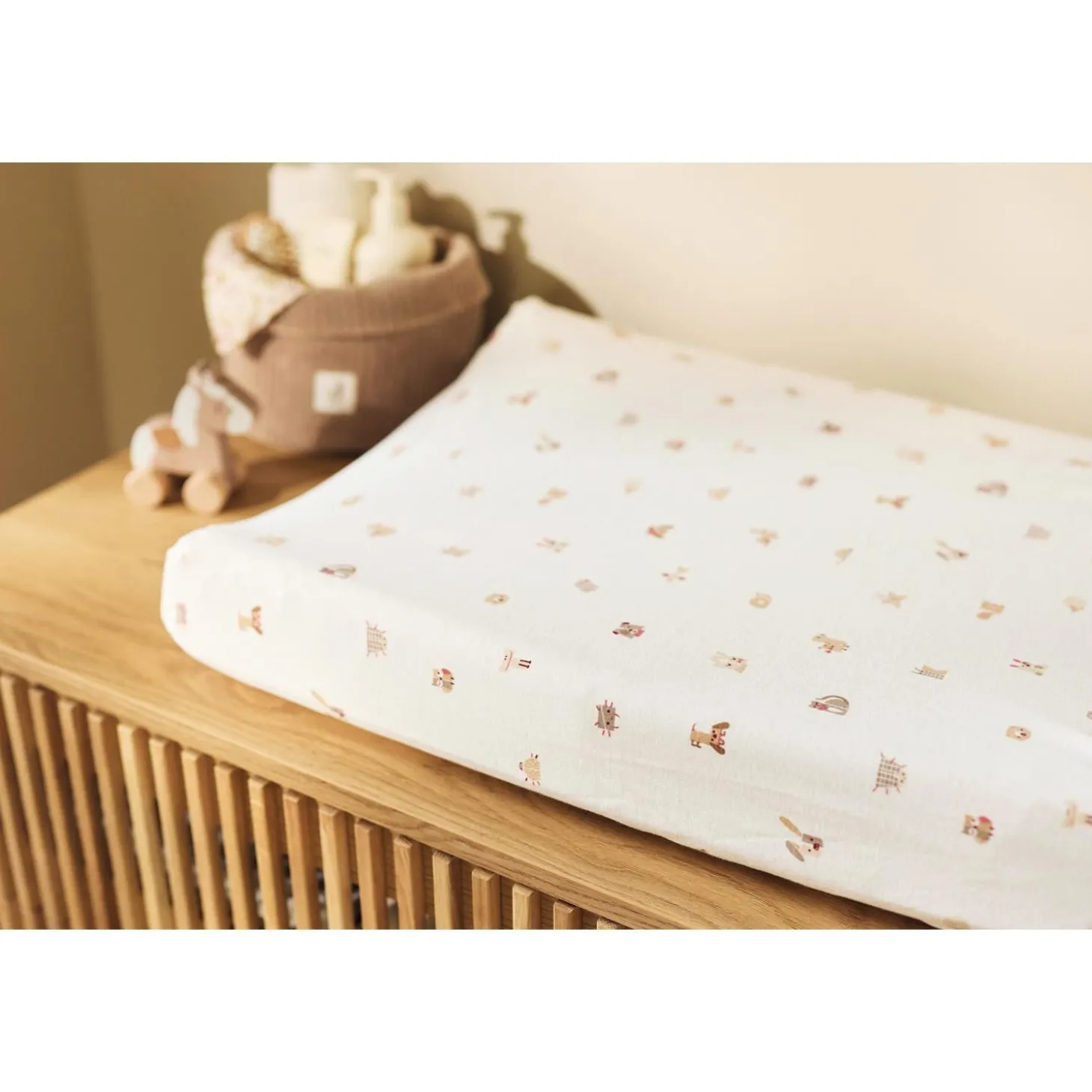 Jollein Housse matelas à Langer Jersey Animal Friends Multicolore 50x70 cm