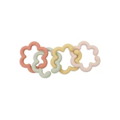 Jollein                    Jeu d'Anneaux Silicone Flowers    Multicolore