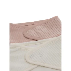 Jollein Lot de 2 Bavoirs Bandana Velvet Rib Wild Rose/Ivory