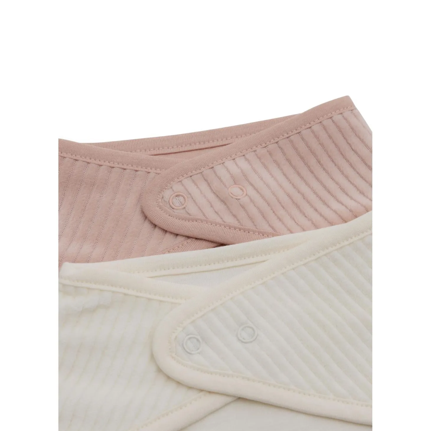 Jollein Lot de 2 Bavoirs Bandana Velvet Rib Wild Rose/Ivory