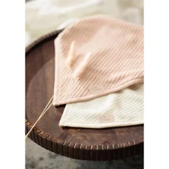 Jollein Lot de 2 Bavoirs Bandana Velvet Rib Wild Rose/Ivory