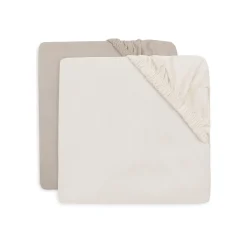 Jollein                    Lot de 2 Drap-housse Jersey    Oatmeal Sand