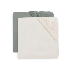 Jollein                    Lot de 2 Drap-housse Jersey    Sea Green Ivory