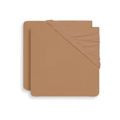 Jollein                    Lot de 2 draps housse jersey    Biscuit