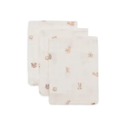 Jollein                    Lot de 3 Gant de Toilette Gaze de Coton Animal Friends    Multicolore            15x20 cm